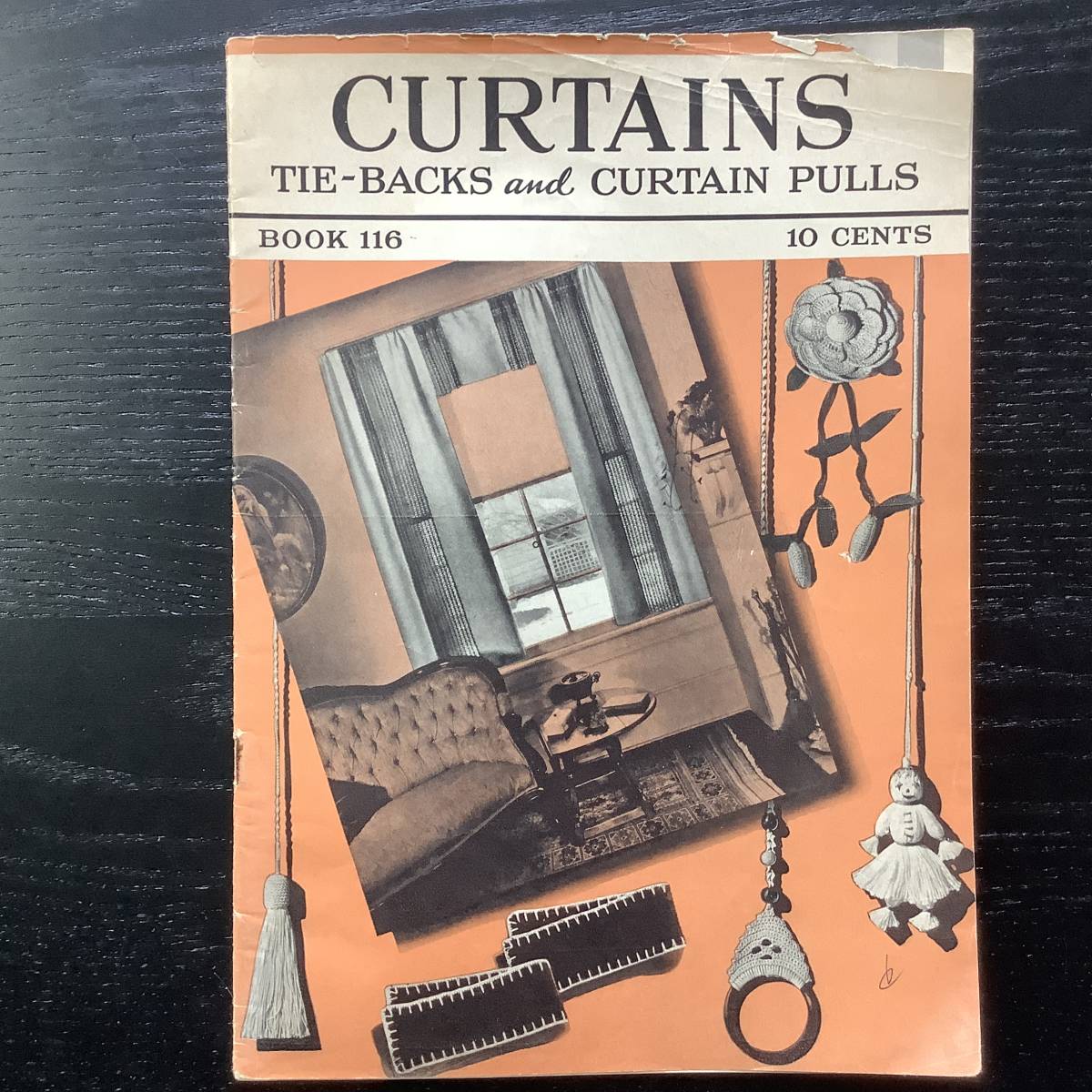 手芸本■ARTBOOK_OUTLET■N1-328★送料無料 ヴィンテージ レトロ CARTAINS カーテン タッセル フリンジ タイバック 米国 1938年 入手困難拍卖