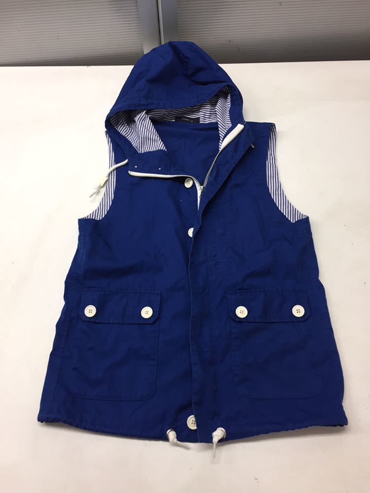 送料無料☆フード付きベスト☆RAGEBLUE レイジブルー☆青 ブルー☆ストライプ☆メンズ☆Mサイズ☆♯30628mtj51拍卖