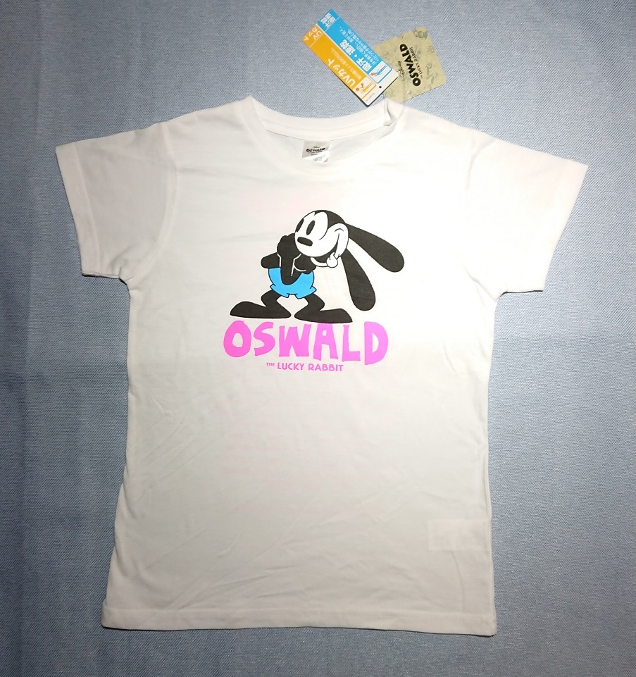 【訳アリ】DISNEY(ディズニー) Tシャツ OSWALDプリント ホワイト 150(身長145~155cm 胸囲70~78cm)拍卖