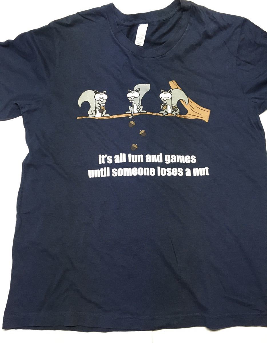 【アメリカ合衆国インポート物古着】プリントTシャツ(Lサイズ※レディースかも?・ダークブルー)拍卖