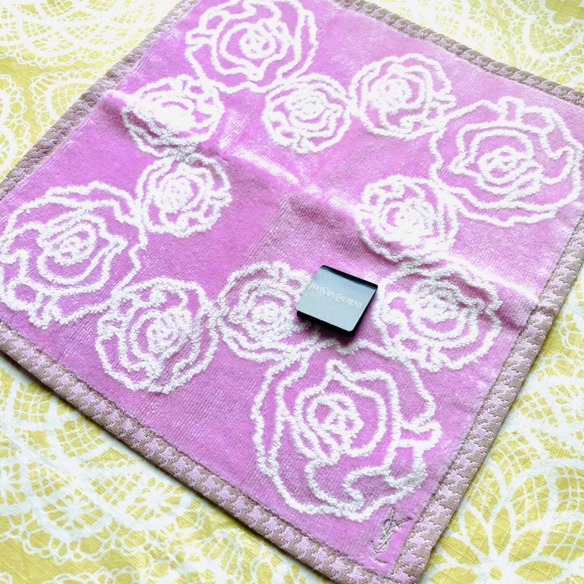 【人気柄】新品/イヴサンローラン/タオルハンカチ/正規品/未使用/YVES SAINT LAURENT/YSL/バラ/ハンカチ/タグ付き/花柄/41拍卖