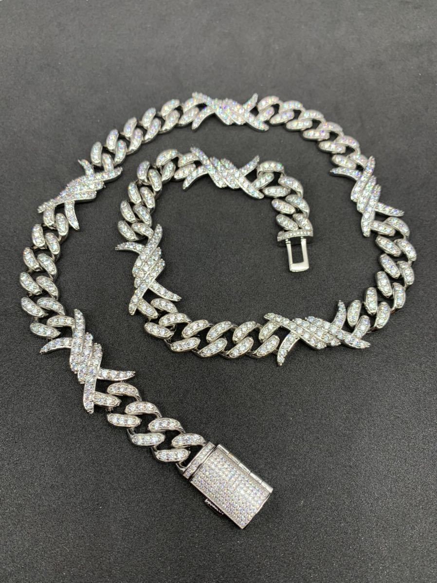 お洒落! 結び目 トゲトゲ パンク ブリンブリン ネックレス シルバー 韓国系拍卖