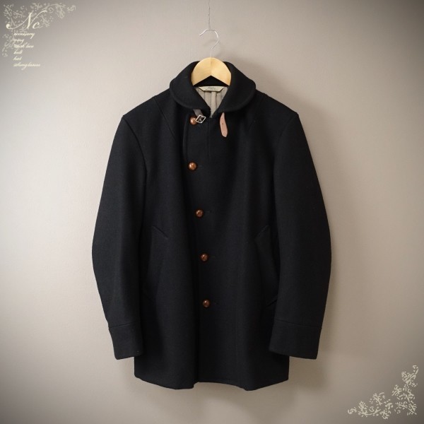 値下☆訳あり特価!USED*EDIFICE/エディフィス/38/M相当/日本製メルトンコート/ウール/アウター/ブラック/黒/シック/スリム/暖かい拍卖