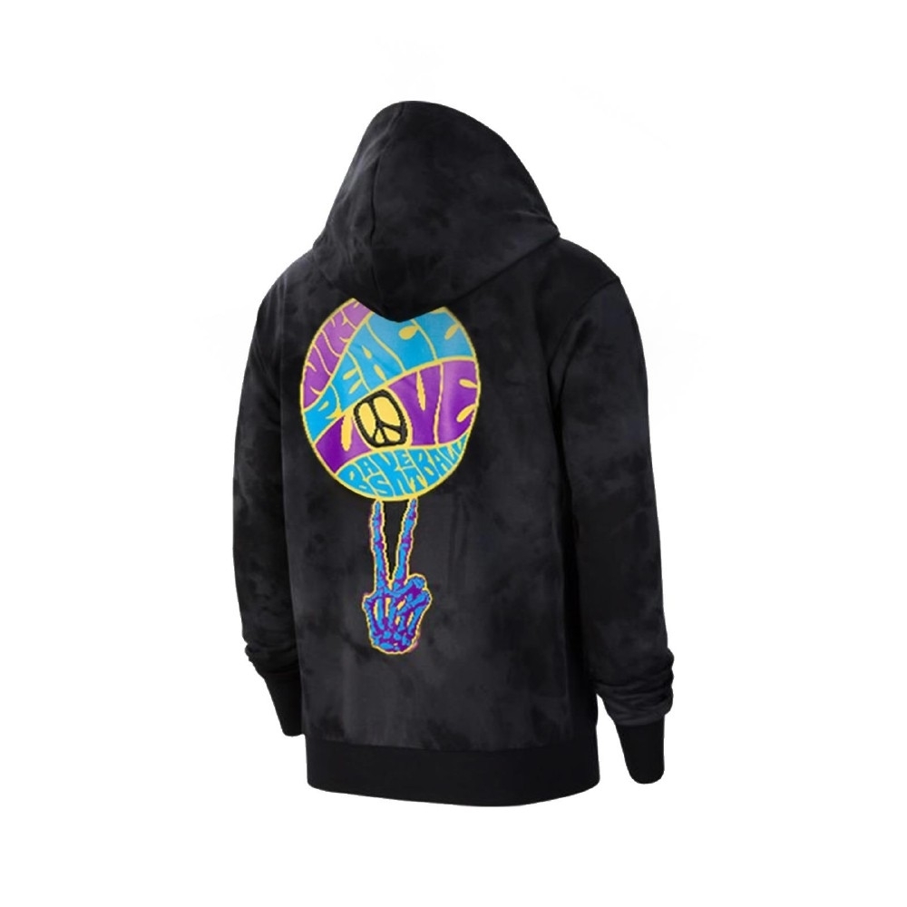 ■NIKE ハードウッド ダイ プルオーバー フーディ パーカー ブラック 新品 サイズL ナイキ HARDWOOD DYE PO HOODIE タイダイ CU3618-010拍卖