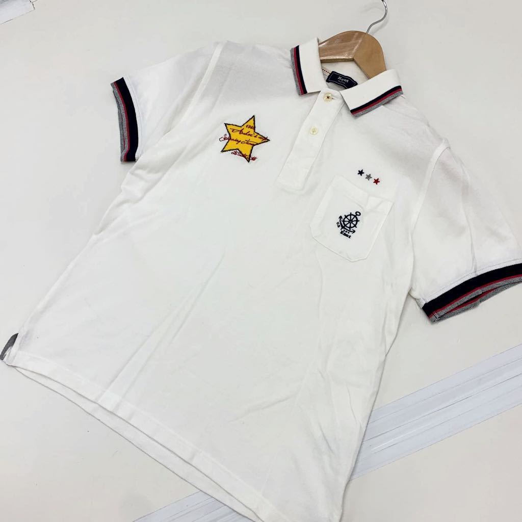 ■ケント KENT IN TRADITION 白 半袖 ホワイト ポロシャツ Mサイズ 胸ワッペン付き♪ 人気 大人のカジュアルアイテム♪■FA2拍卖