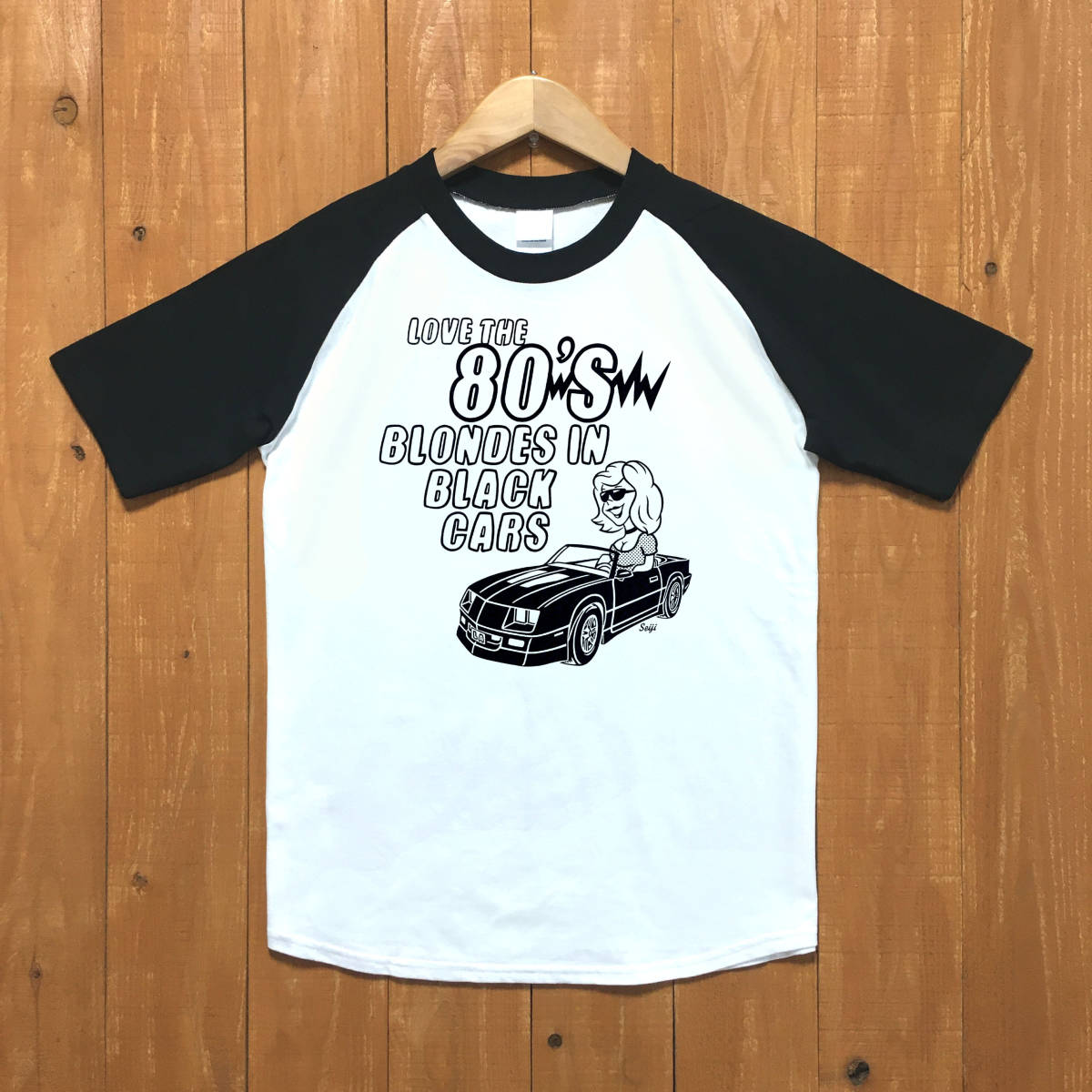 ■BLONDES ラグランTシャツ■Sサイズ(ブラック袖xブラック) シボレー カマロ CHEVROLET CAMARO拍卖