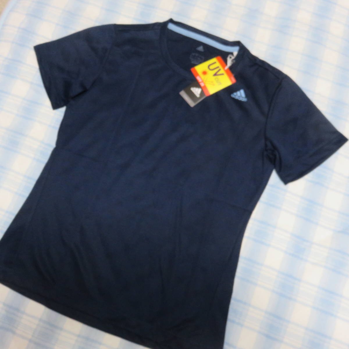 adidas climalite レディス 半袖シャツ M ネイビー 新品 ☆特別価格☆。拍卖