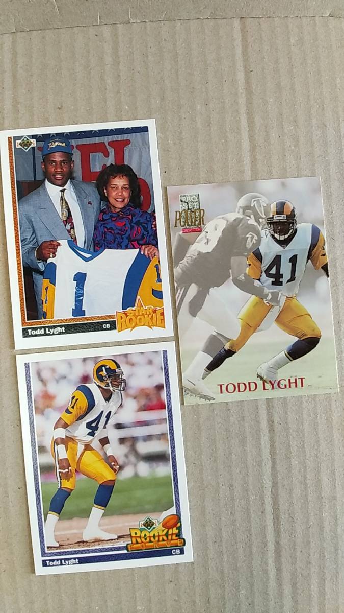 NFLカード TODD LYGHT / UD 91 RC 他8種 ラムズ CB拍卖