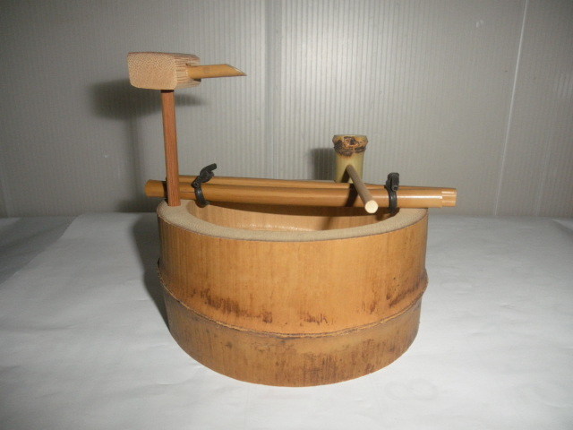 @@ つくばい 竹工芸 ミニ庭園 インテリア 雑貨 コレクション 茶道具 オブジェ 竹の細工物拍卖