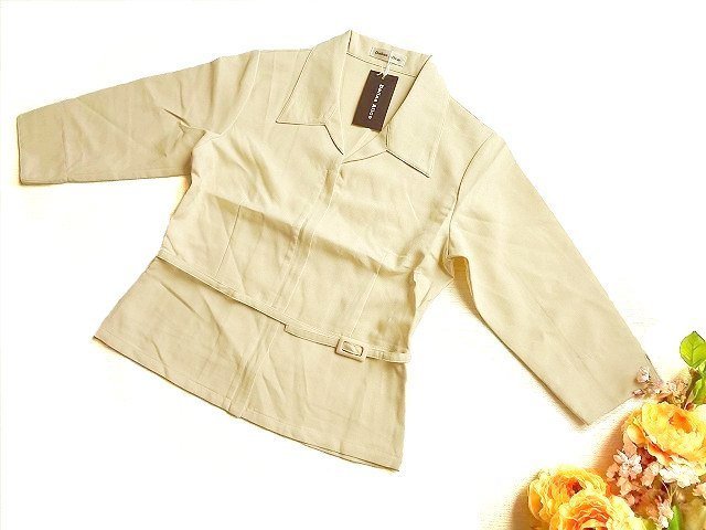 新品 Dallas Alice ベージュ ベルト付き ブラウス M シャツ 七分袖 無地拍卖