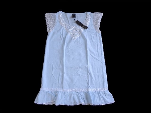 新品 RETRO GIRL レトロガール 袖レース使い チュニック ワンピース ブルー ワンピ エムズ拍卖