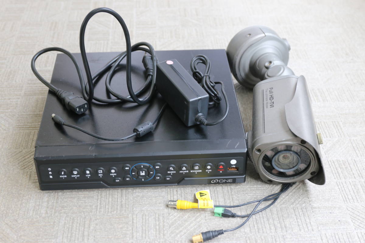 【動作OK】HD-TVI 220万画素 高画質防犯カメラセット 屋外対応赤外線カメラ ONE ジーネット OVR-4H DTC-1IR 2TB拍卖