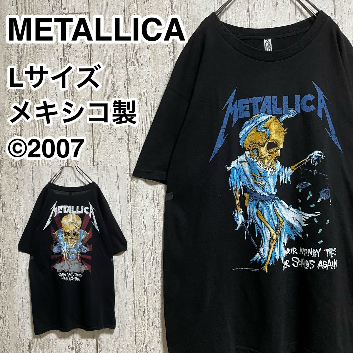 ☆送料無料☆ ALSTYLE アルスタイル METALLICA メタリカ バンドT パスヘッド Lサイズ 2007 21-216拍卖