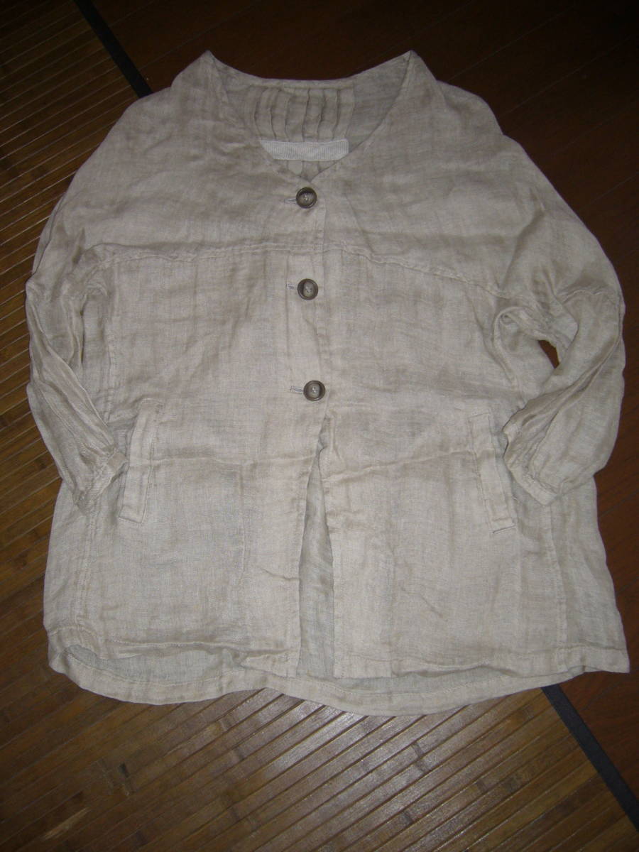 660-44♀: JOURNALSTANDARD ジャーナルスタンダード サマー リネン 麻ジャケット サイズ.F 色.生成り JW WORKS 拍卖