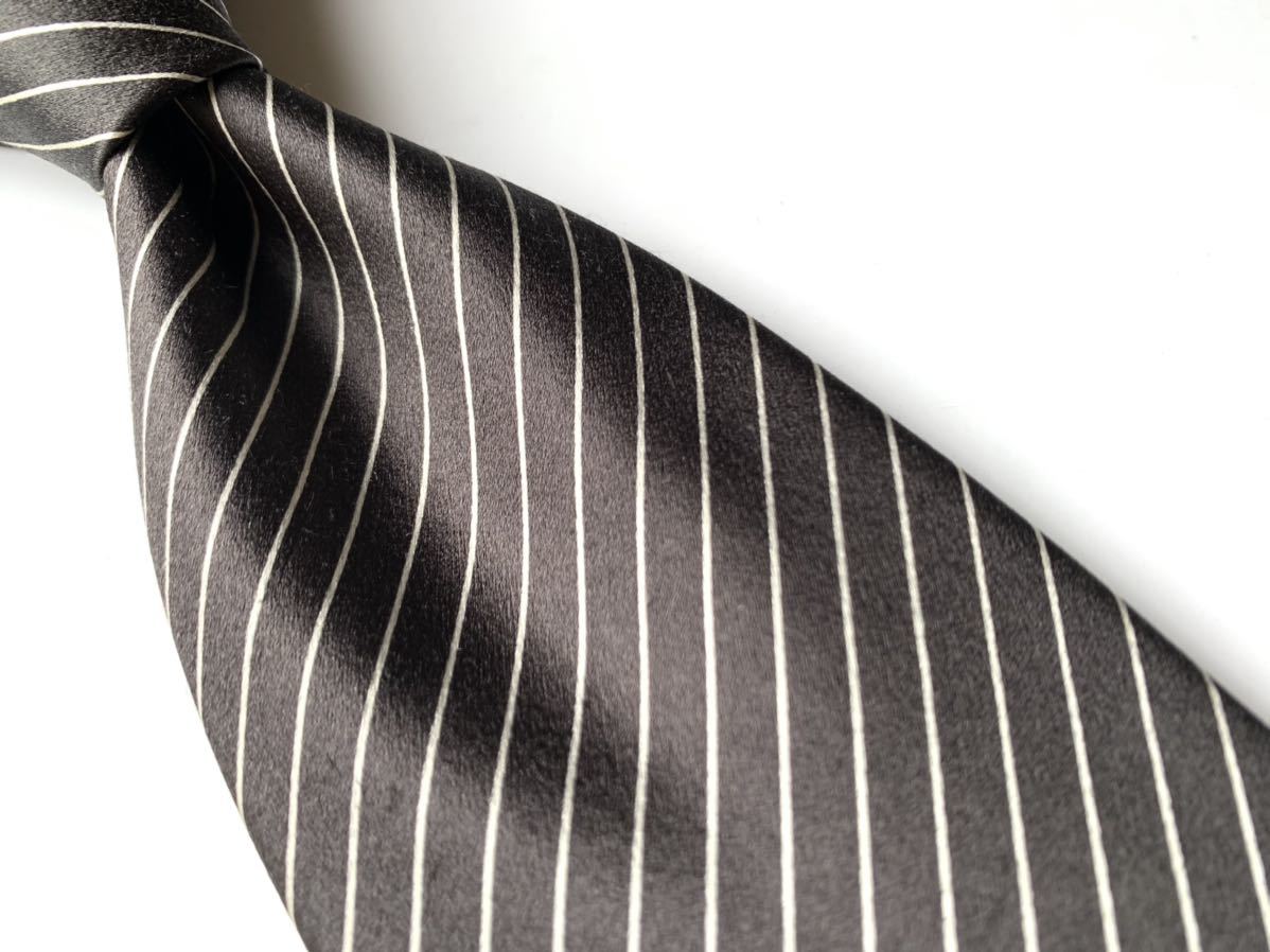 【美品】Brioni ブリオーニ ネクタイ ブラック 黒 ホワイト 白 ストライプ イタリア製 ハンドメイド拍卖
