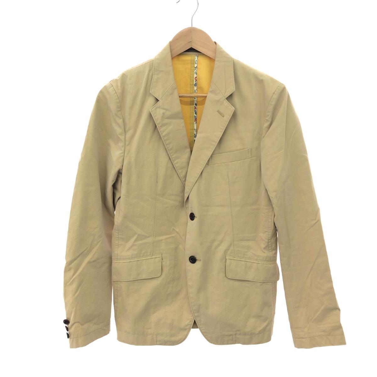 良好◆COMME des GARCONS HOMME コムデギャルソンオム テーラードジャケット サイズ:S 裏地花柄/シングル HM-J045 ベージュ メンズ拍卖