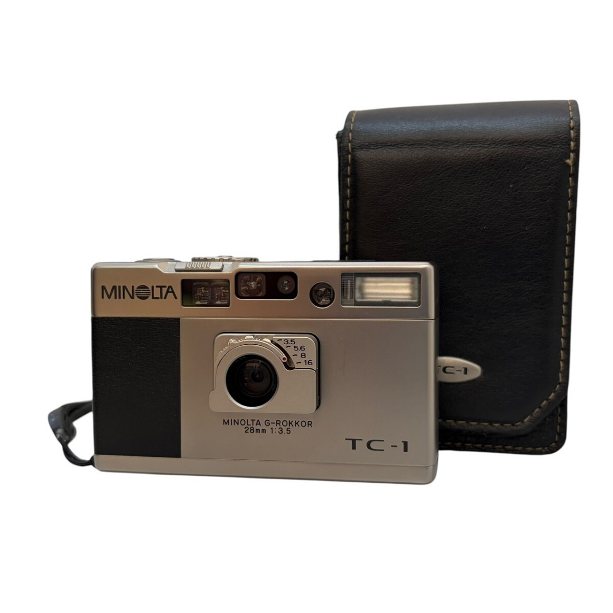 T585 MINOLTA TC-1 G-ROKKOR 28mm F3.5 コンパクトフィルムカメラ 簡易動作確認済み ミノルタ拍卖