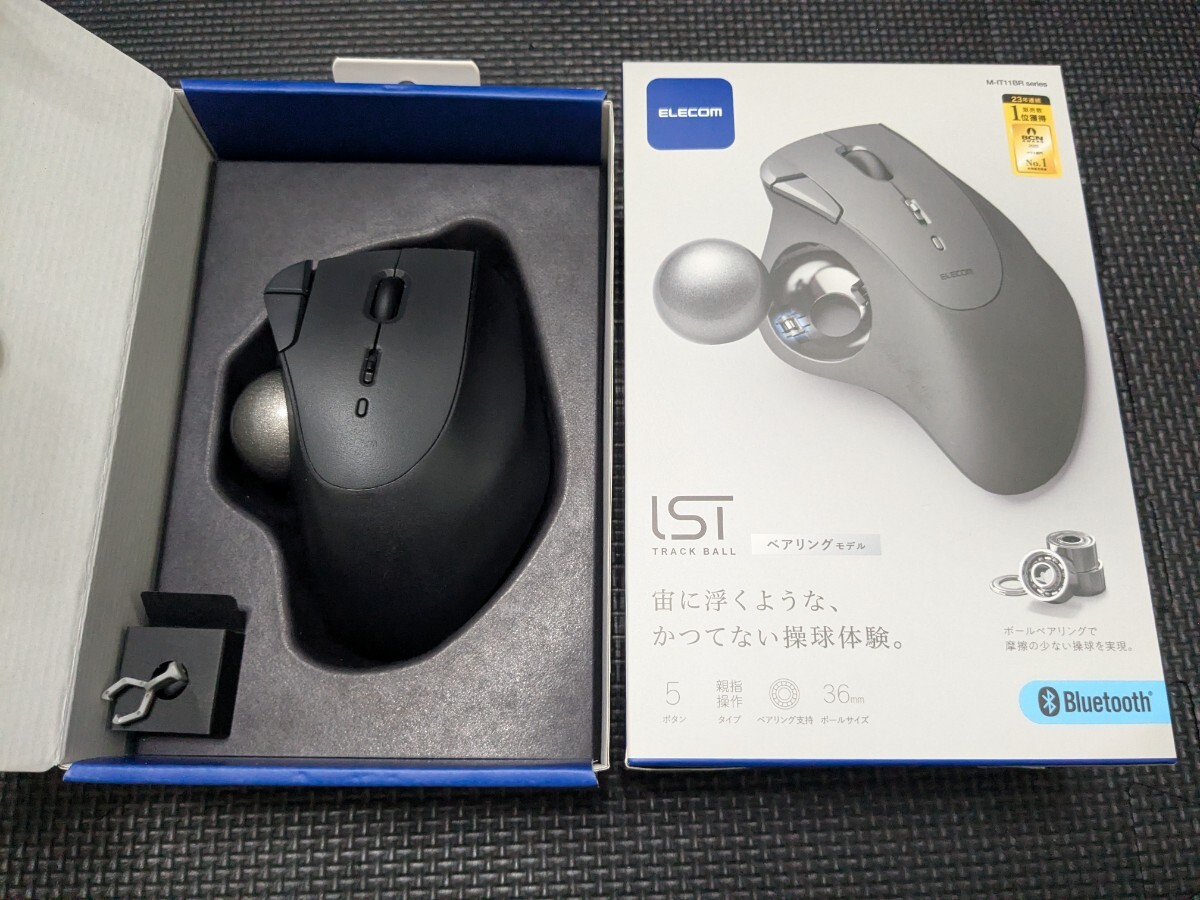 ◎0807u2824 エレコム ワイヤレス トラックボールマウス Bluetooth IST ベアリング支持 親指操作 36mmボール 5ボタン ブラック M-IT11BRBK拍卖