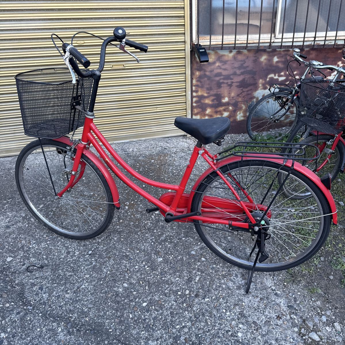 12.ミヤタ自転車 24インチ 倉庫保管当時物新車 ママチャリ レッド 錆あり拍卖