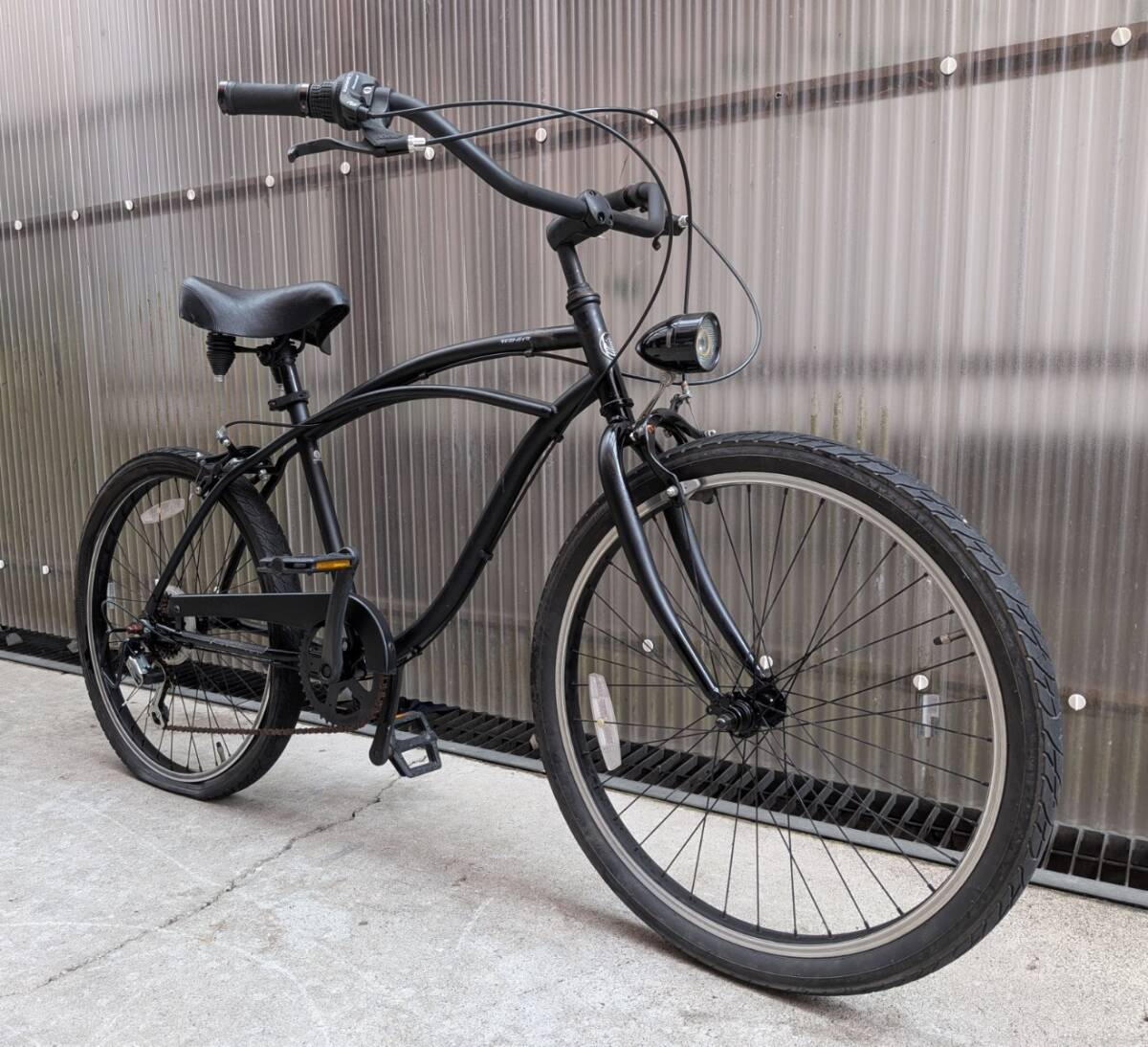 15513-043★LATTEST bike ラテストバイク ファットバイク 自転車 8段変速 Rainbow ビーチクルーザー 後輪パンク カギ式U字ロック付★拍卖