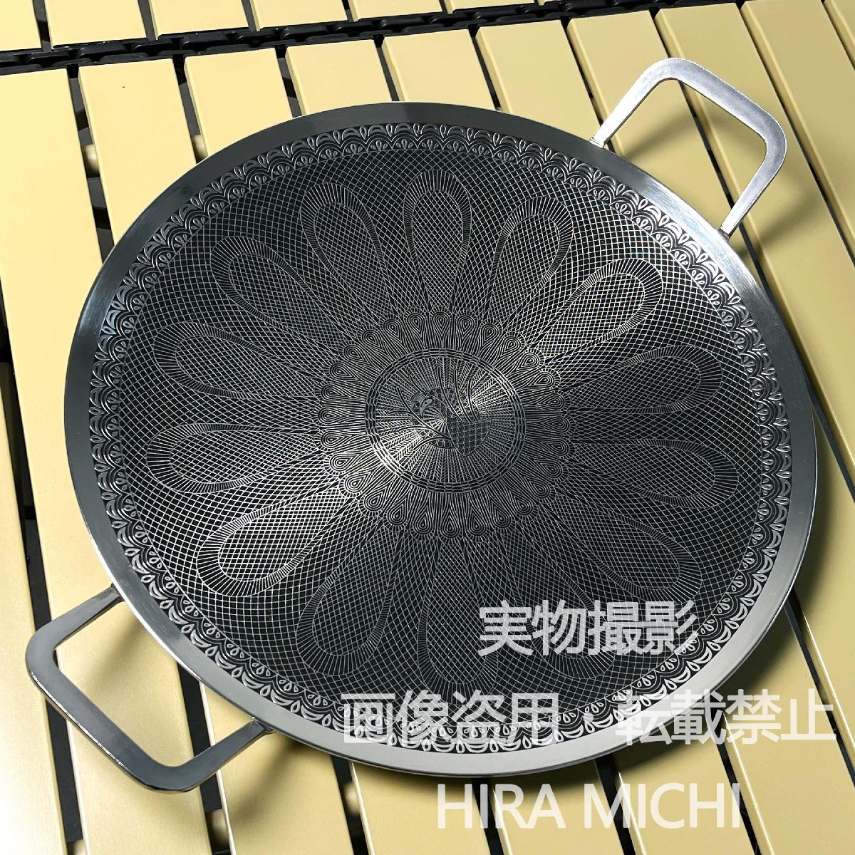 チタン合金製 アウトドア 焼肉プレート 直火 IH対応 グリルパン 焼肉グリル キャンプ 韓国料理 316ステンレス 38cm 大型 BBQ PH211拍卖