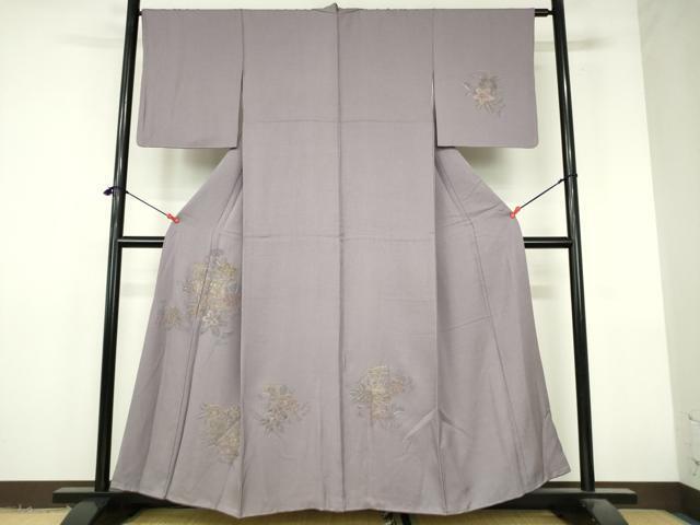 平和屋着物▼中国三大刺繍 スワトウ刺繍 汕頭刺繍 相良刺繍 総刺繍 訪問着 草花 金糸 正絹 逸品 DABI5340op拍卖