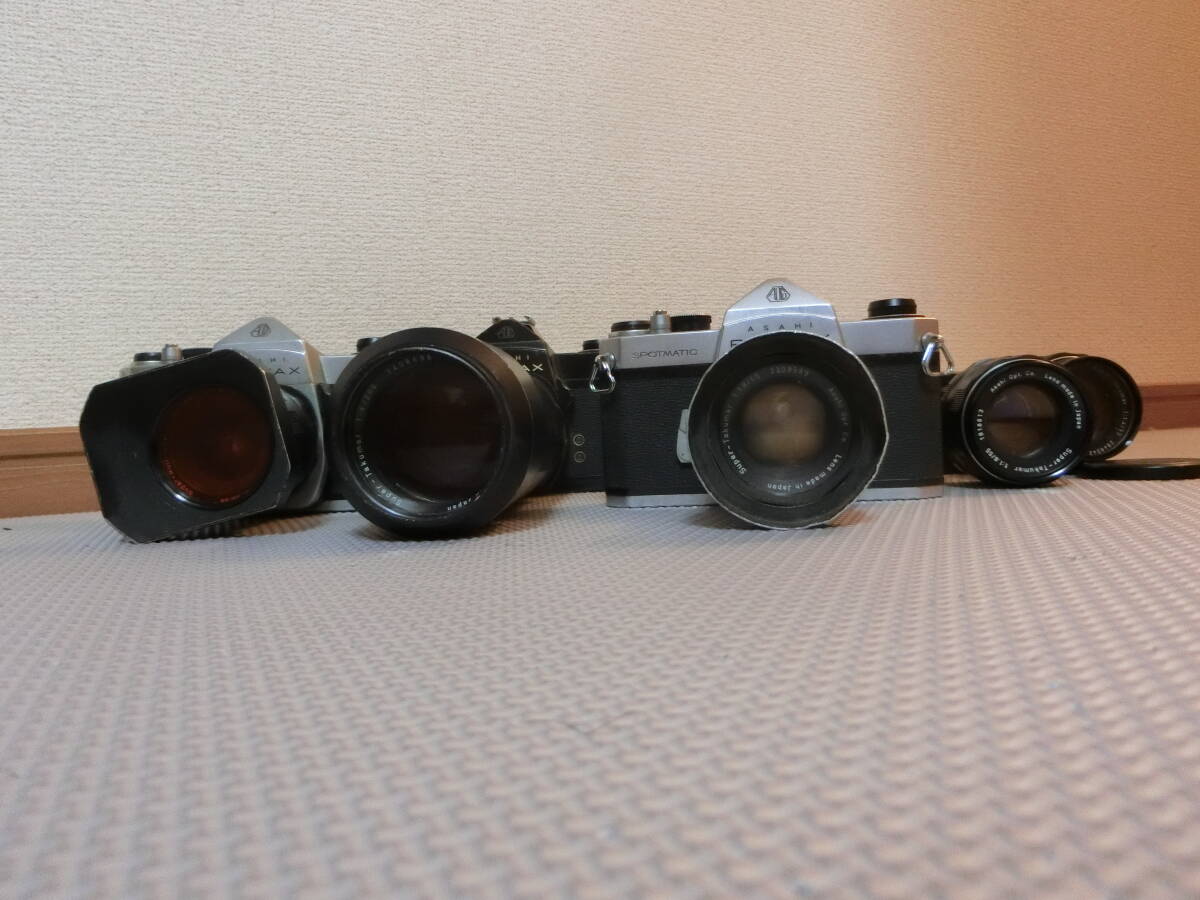 KO502 ASAHI PENRAX SPOTMATIC などカメラ4点/レンズ3点まとめセット拍卖