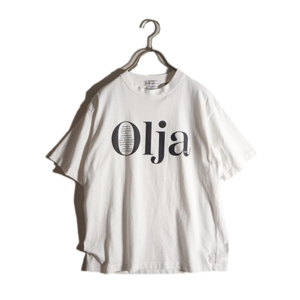 S0125f7 ▼MY WEAKNESS マイウィークネス▼ Olja T プリントTEE ホワイト M / 半袖 コットン クルーネック カットソー Tシャツ 白 春夏拍卖