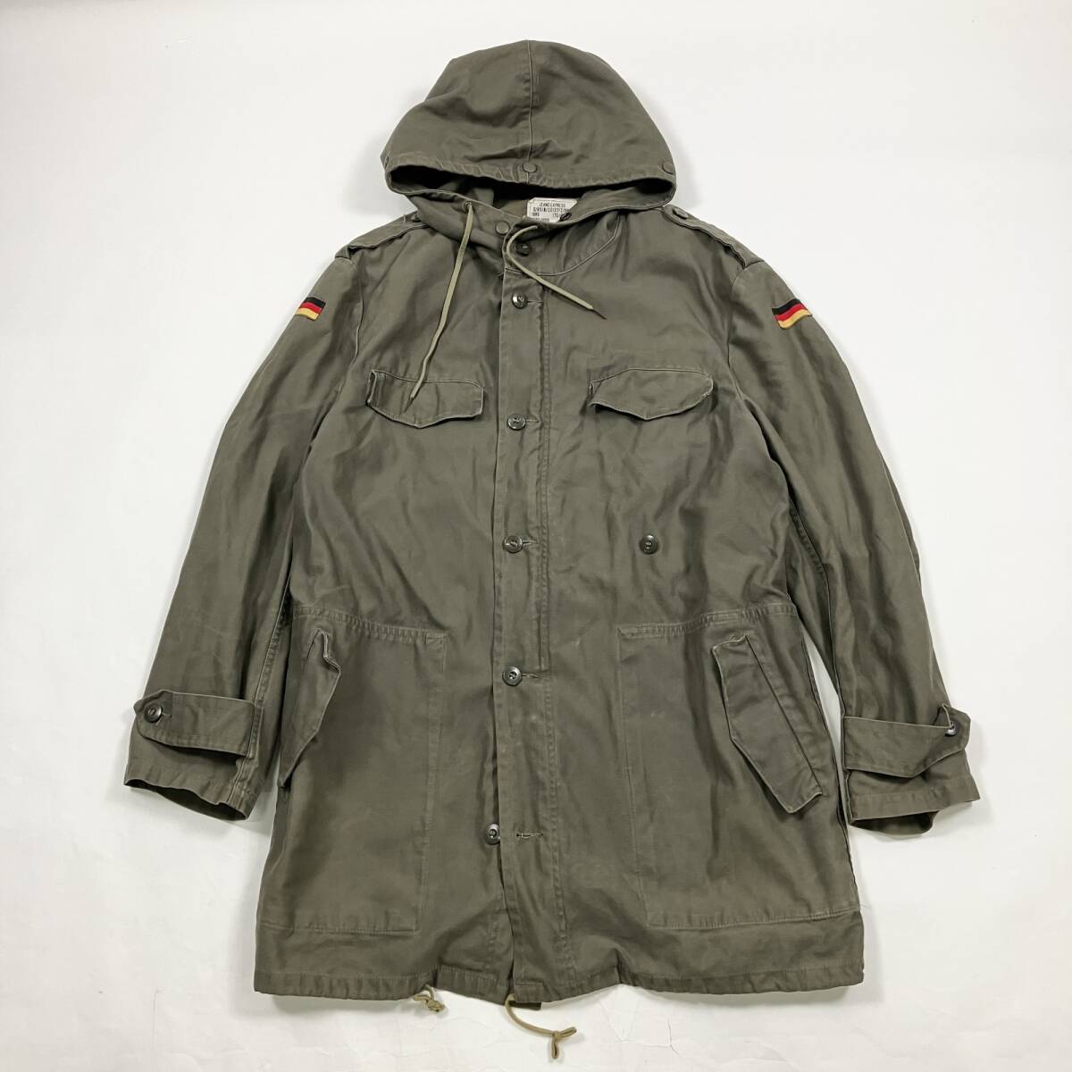 ★Vintage 80s ドイツ軍 フィールドジャケット ミリタリー アウター OPTI ジップ JEANS EXPRESS 軍服 ヴィンテージ カーキ Gr.7 メンズ拍卖