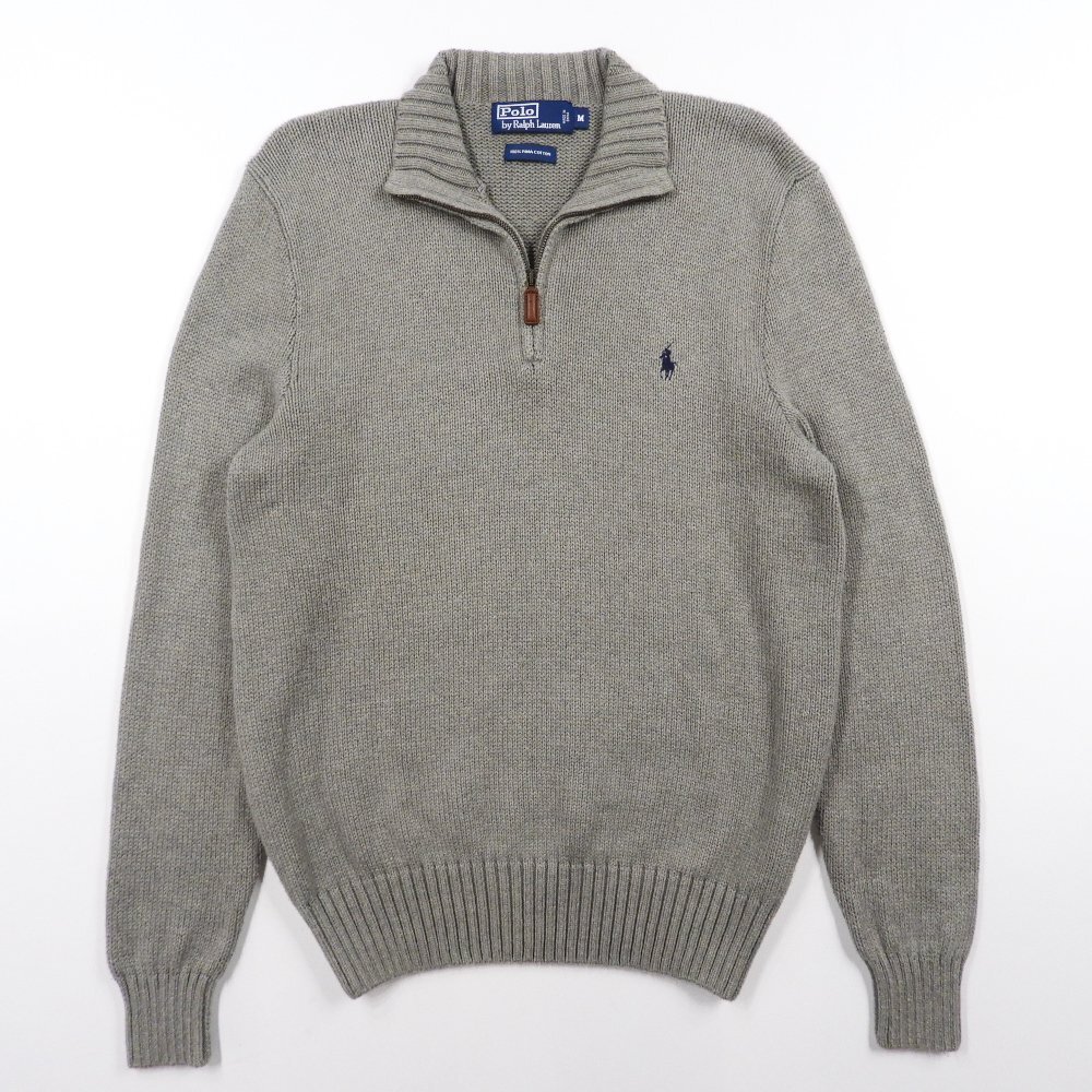 90’s Polo Ralph Lauren ポロ ラルフローレン ハーフジップ セーター size M #42938 インパクト21 オールド ロゴ刺繍拍卖