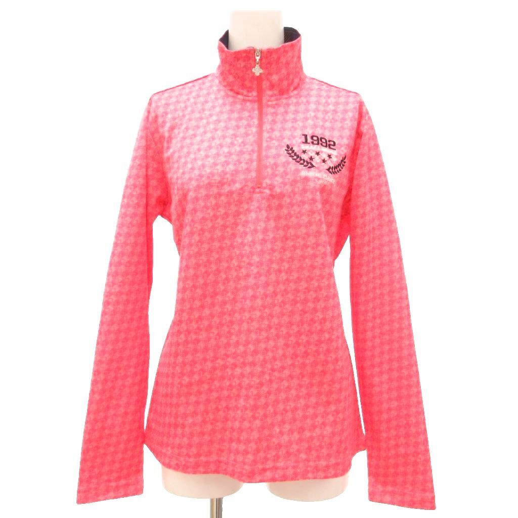 マリクレール MARIE CLAIRE SPORT 美品 ゴルフウェア ハーフジップ プルオーバー L ピンク ハイネック /SD ■ECB005 レディース拍卖