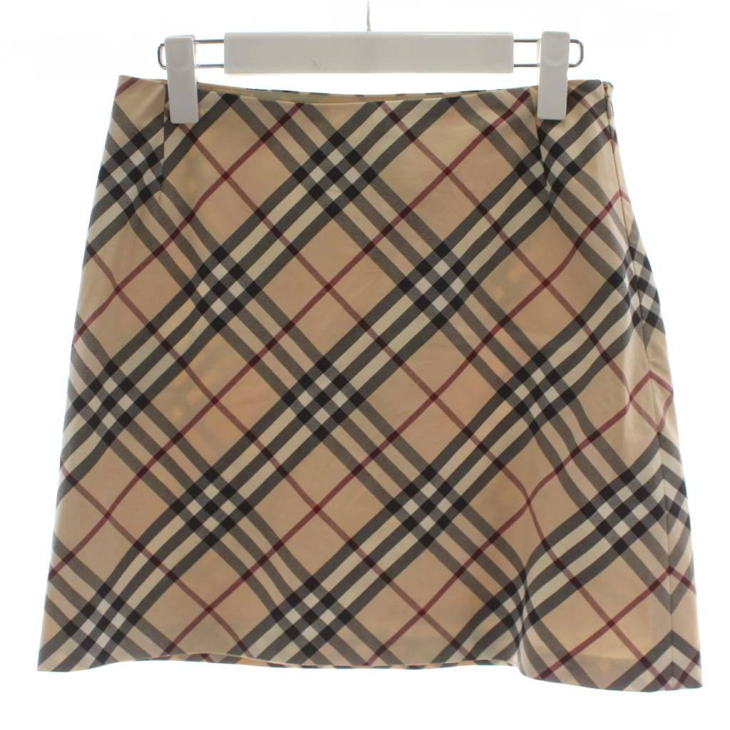 バーバリー ロンドン BURBERRY LONDON 台形スカート ITA 42 ベージュ ノバチェック ミニ丈 /GG46 レディース拍卖