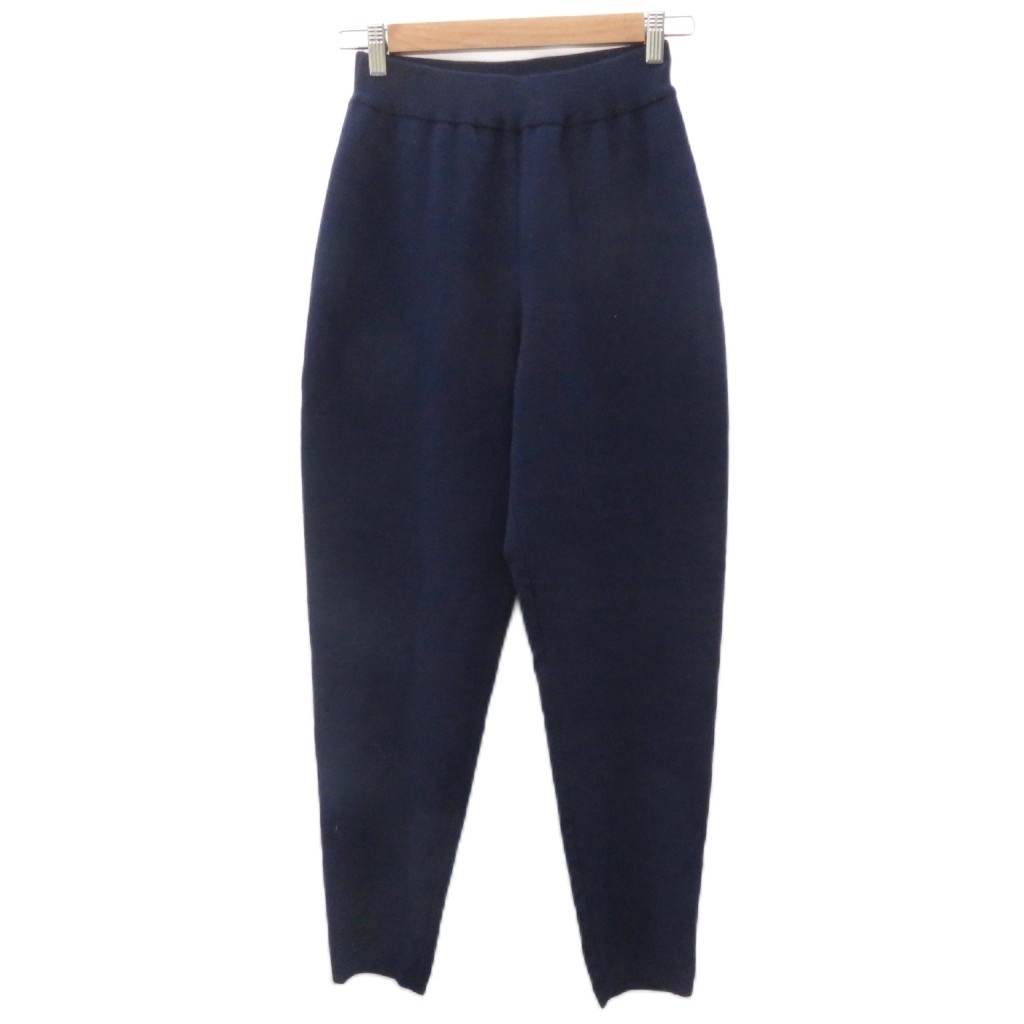 イヴサンローラン YVES SAINT LAURENT ニットテーパードパンツ アンクル丈 9号 紺 ネイビー /SM33 ■GY74 レディース拍卖