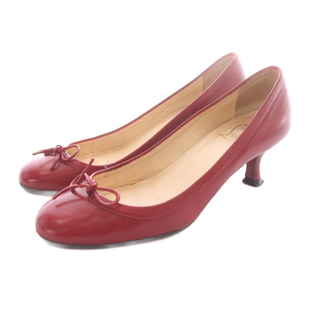 クリスチャンルブタン Christian louboutin バレエシューズ レザー ピンヒール 35 赤 レッド /SR レディース拍卖