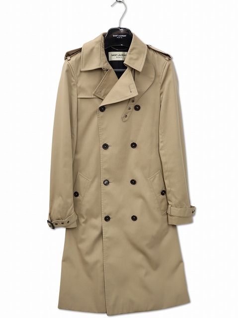 サンローラン パリ SAINT LAURENT PARIS 507530 ポリコットン ツイル トレンチコート 34(XS) BEIGE(ベージュ) レディース拍卖