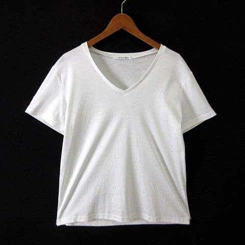 ルクールブラン le.coeur blanc Tシャツ カットソー Vネック コットン 半袖 M 38 白 ホワイト レディース拍卖
