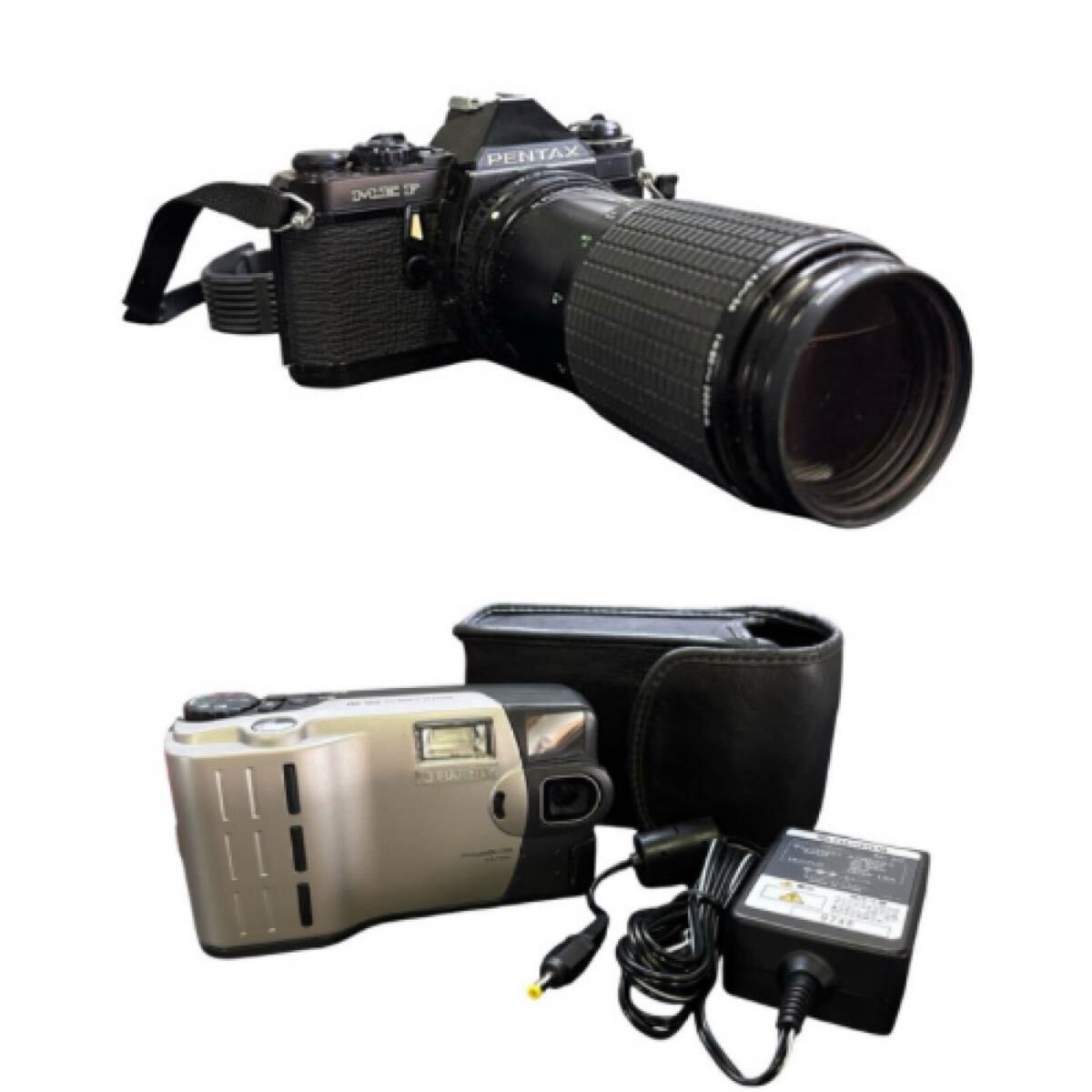 カメラ まとめ売り PENTAX ME F 望遠レンズ / FUJIFILM CLIP-IT DS-20 デジカメ ACアダプター ケース付 現状品 (T1)拍卖