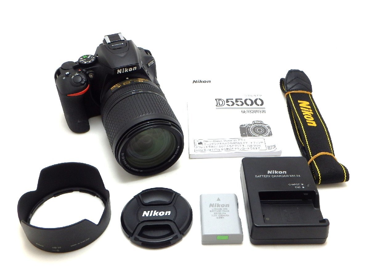 1円スタート★ハローカメラ★ 3089 ニコン Nikon D5500 18-140 VR レンズキット 2416万画素 充電器付き 動作品 即決あり拍卖