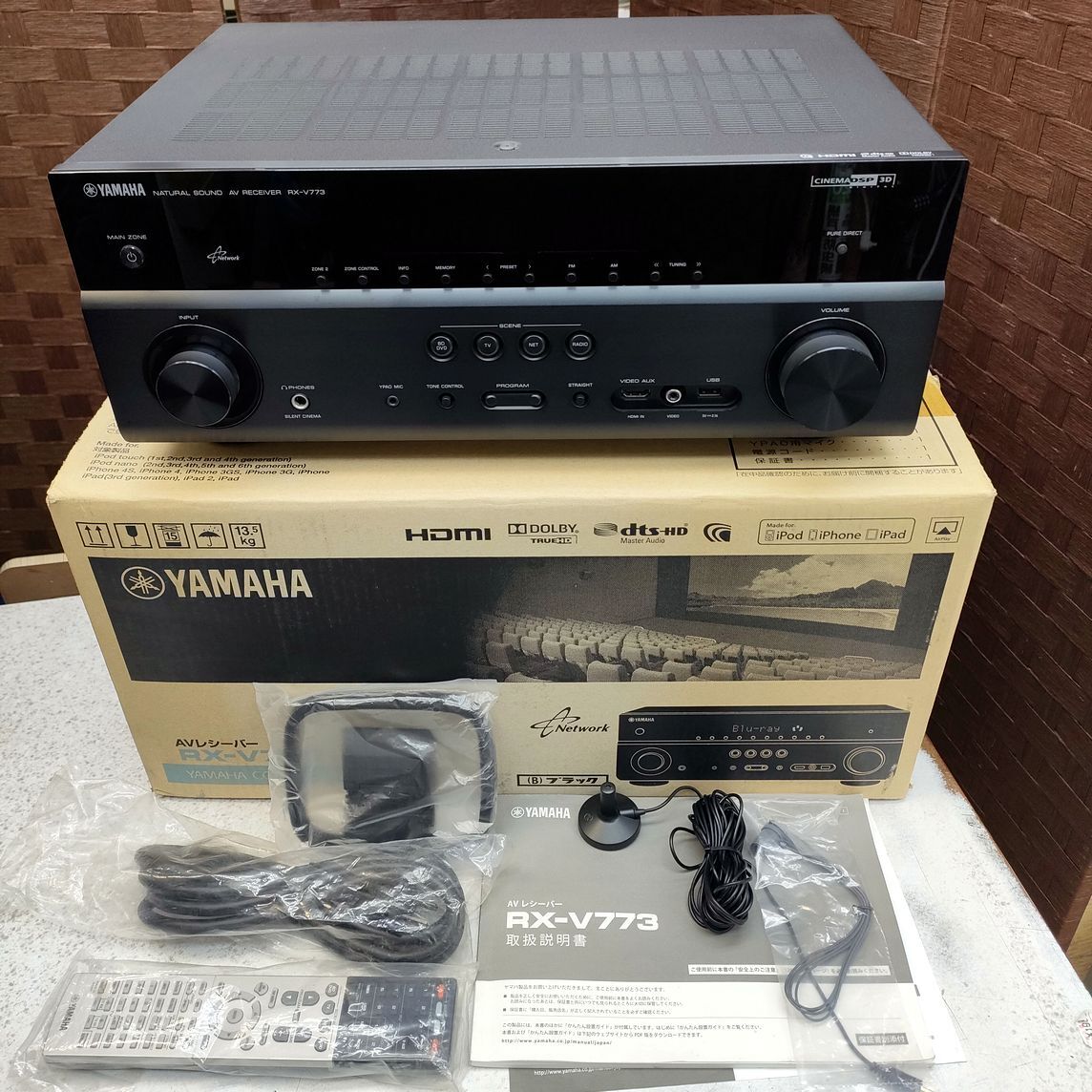 YAMAHA RX-V773 AVレシーバー リモコン YPAOマイク付 ヤマハ AVアンプ拍卖