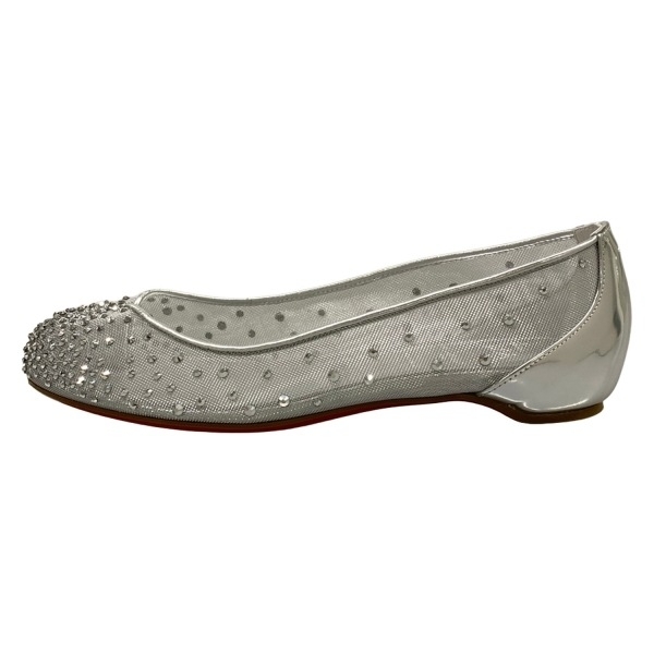 クリスチャンルブタン CHRISTIAN LOUBOUTIN フラットシューズ 35 - レザー シルバー レディース 美品 靴拍卖