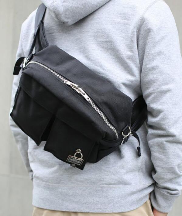 完売品●定価42900円●新品同様●JAM HOME MADE 吉田カバン ポーター PORTER バリスティックナイロン ボディバッグ M ウエストバッグ 黒拍卖