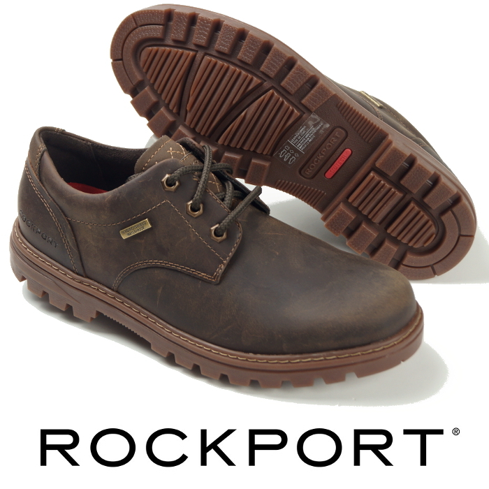 【新品】定価1.87万 ROCKPORT ロックポート《HYDRO-SHIELD 全天候型》上質本革 防水 プレーン オックス ウォーキングシューズ 26cm 濃茶拍卖