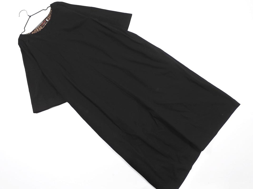 KRIZIA クリッツィア キーネック 大きいサイズ ワンピース size44/黒 ■◆ ☆ gga6 レディース拍卖