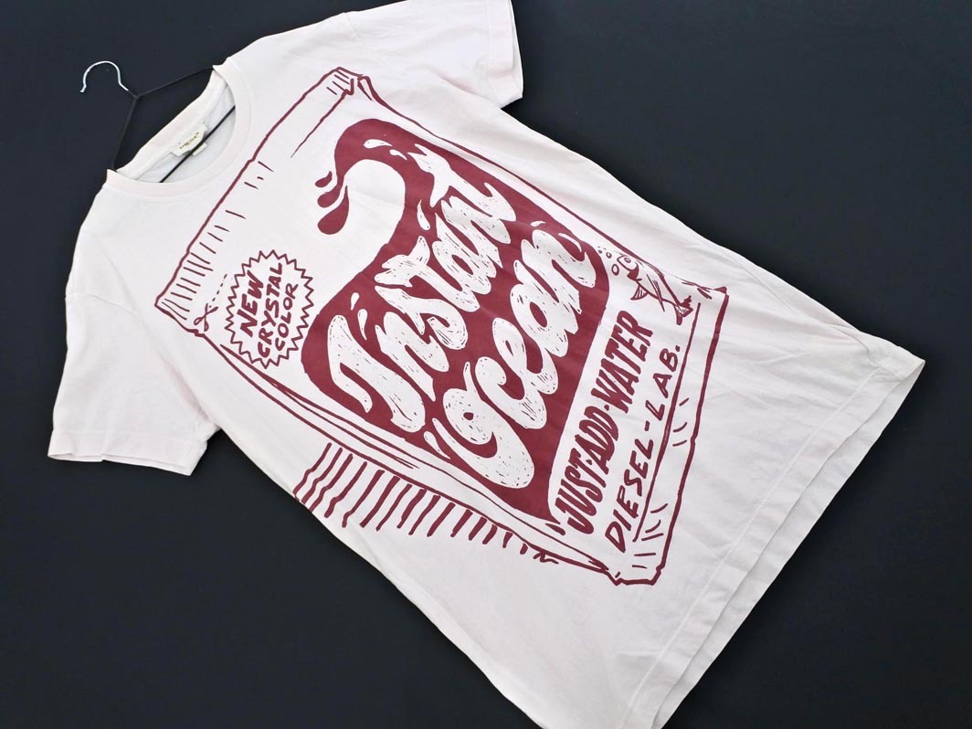 ネコポスOK DIESEL ディーゼル 大きいサイズ プリント 半袖 Tシャツ sizeXL/ライトピンク ■◆ ☆ ggb7 レディース拍卖