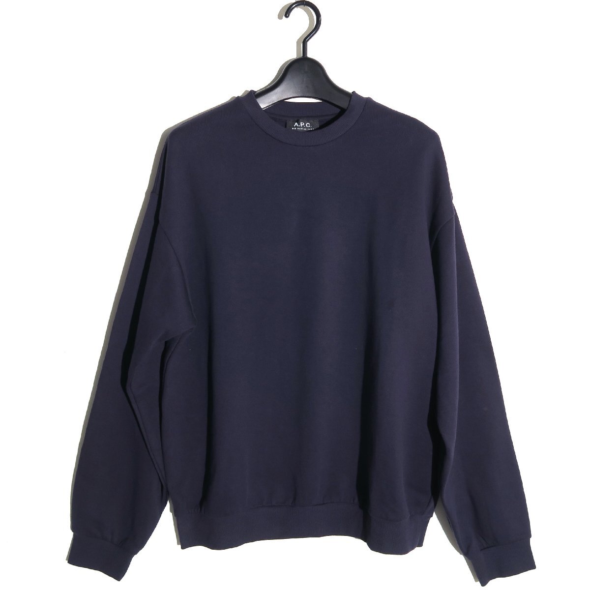 A.P.C. SWEAT STANDARD BRODE sizeXS 定価33,000円 CREW NECK ネイビー クルーネック スウェット拍卖