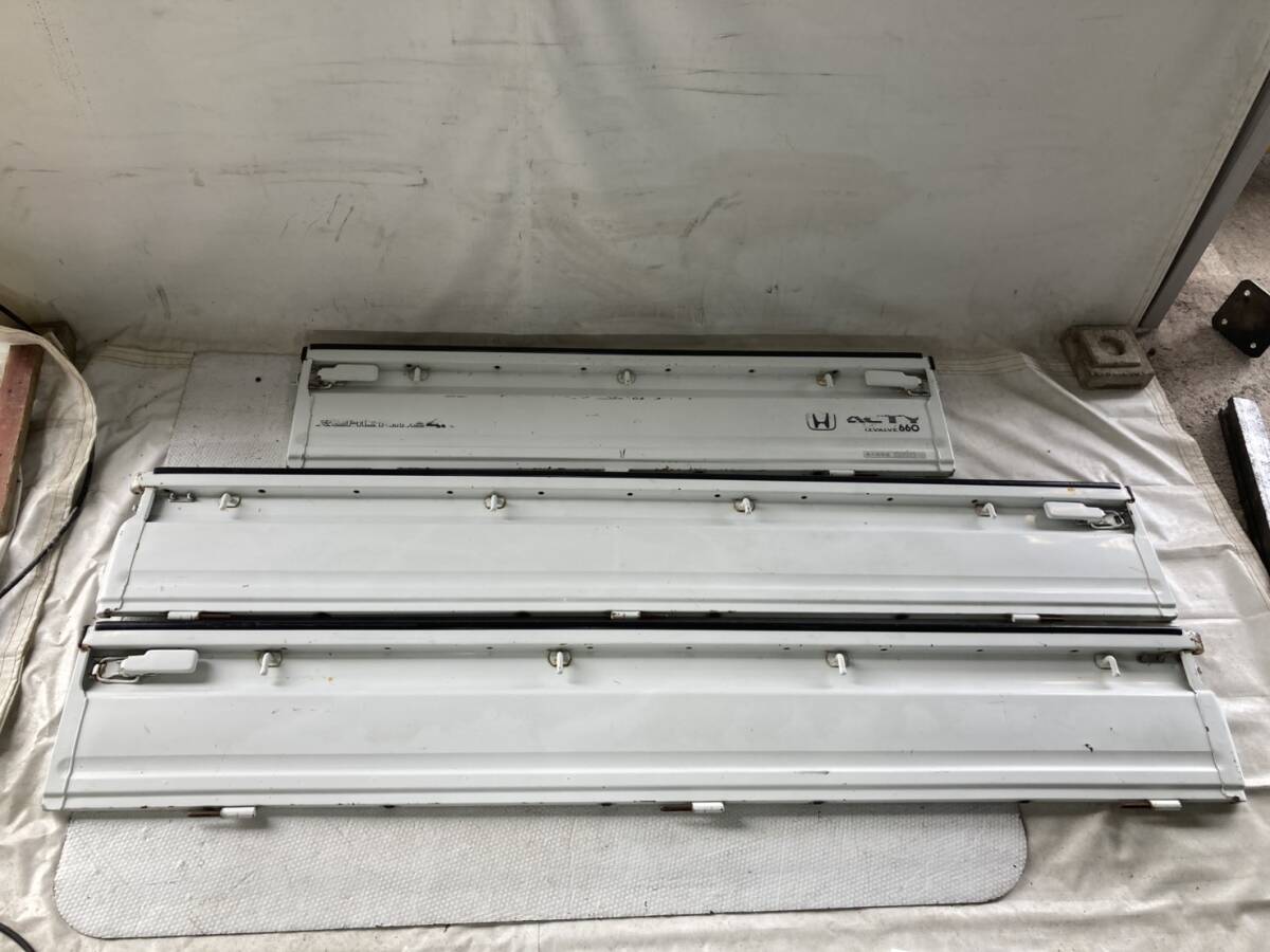 解3575 ホンダ アクティ HA4 V-HA4 スーパーDX SDX E07A F5 4WD ホワイト 純正 あおり アオリ 三方開き 荷台 左右後 バタ板 1台分拍卖