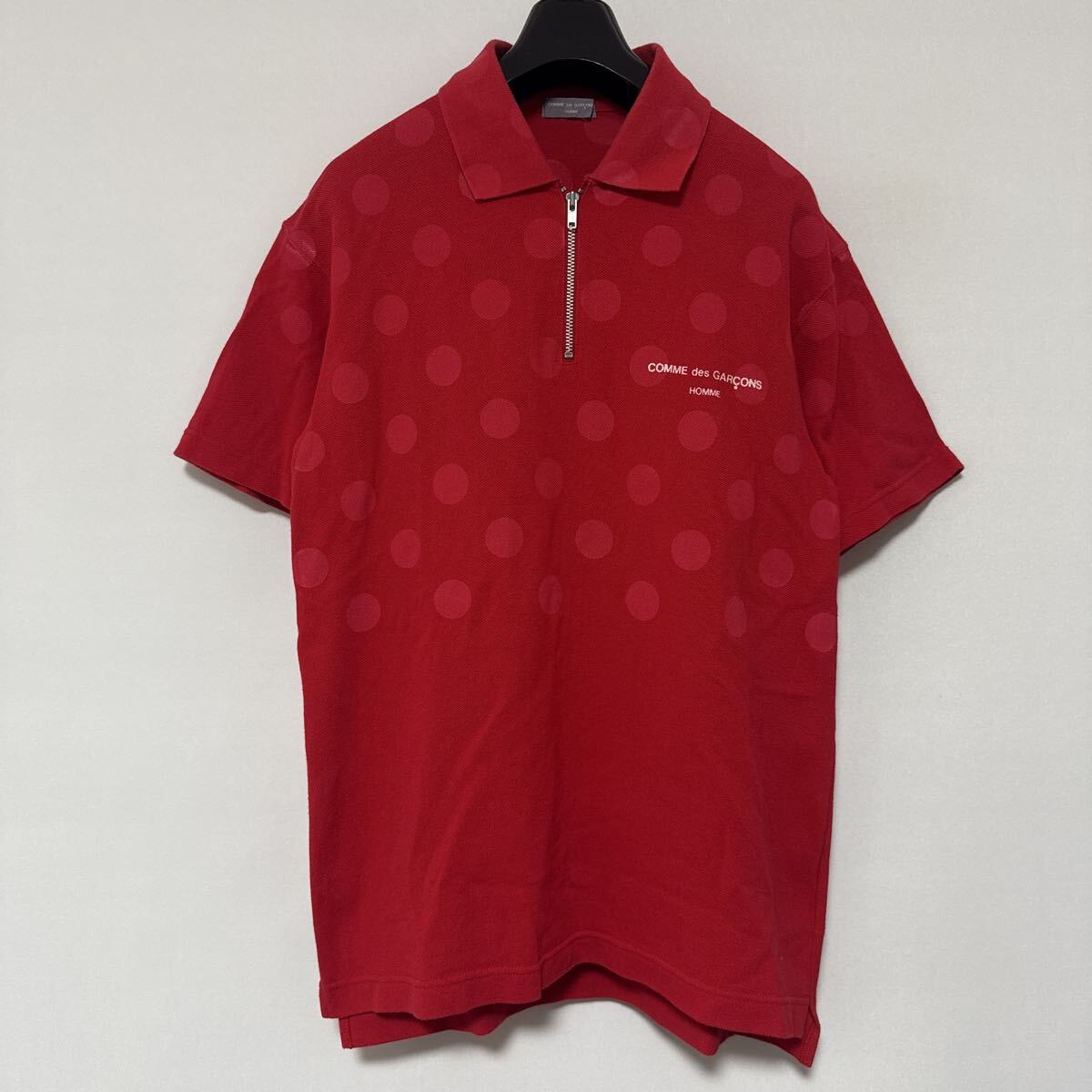 美品AD 2000 田中 オム ドット ロゴ ジップ 鹿の子 ポロ シャツ COMME des GARCONS HOMME コムデギャルソン アーカイブ archive拍卖