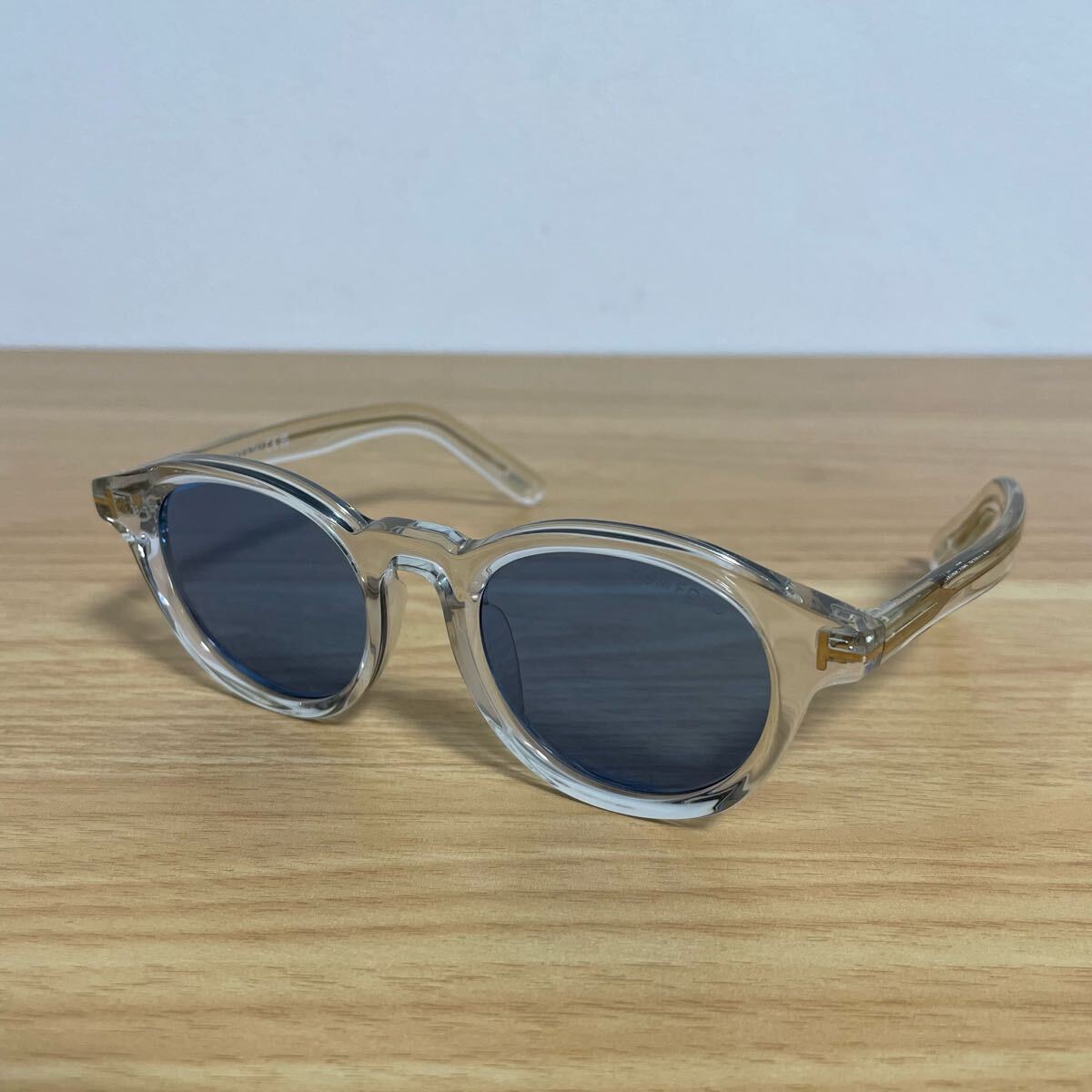 1円 極美品 TOM FORD トムフォード TF1123-D サングラス メガネ クリアフレーム ブルー カラーレンズ 18512拍卖
