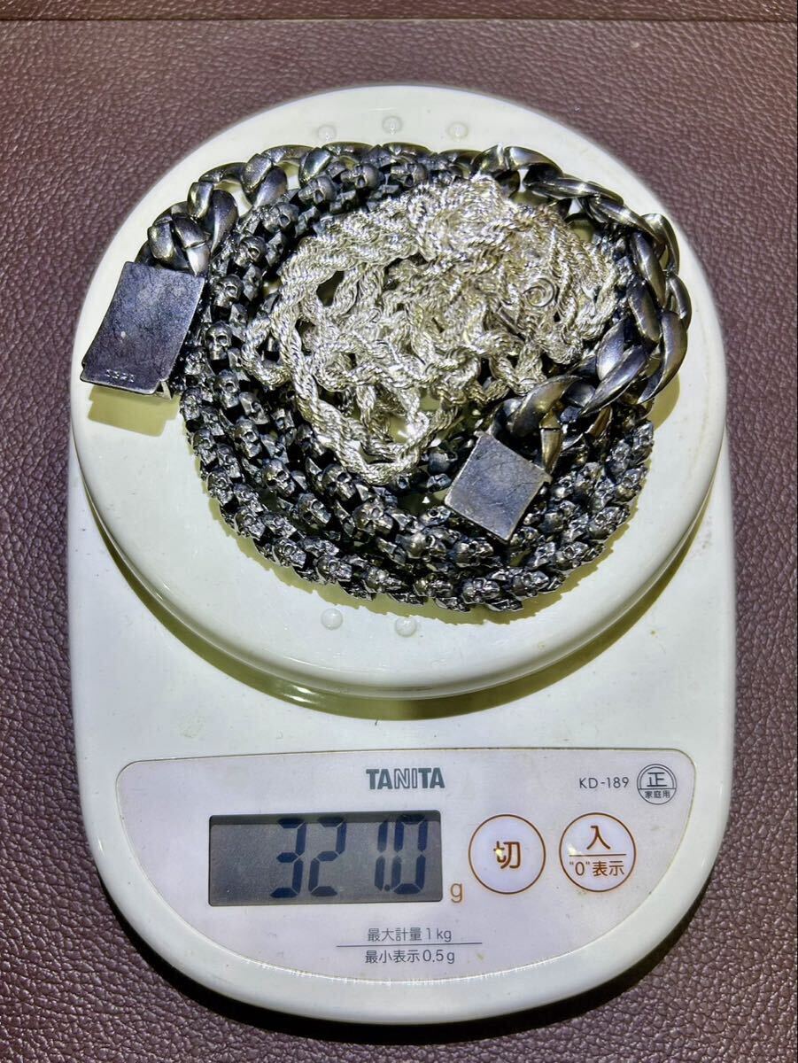 ★321g★100円スタートシルバーネックレス ウォレット ブレスレット すべて刻印あり 925 シルバー 地金 端材 スクラップ 現状品 拍卖