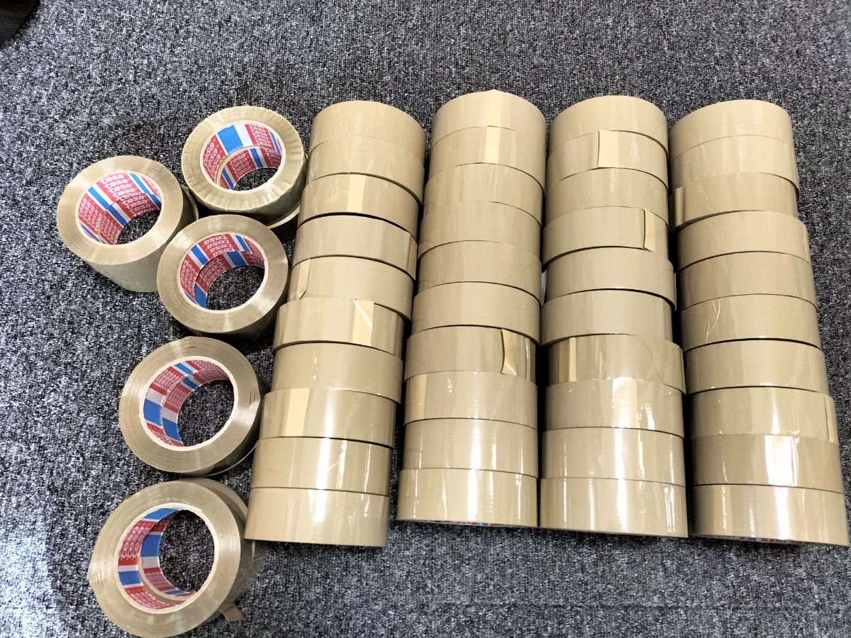 tesa テサ 梱包テープ OPPテープ 茶色 ベージュ 4263E TESA 38mmx100m 茶 幅38mm×100m 50本セット 未使用 在庫品拍卖